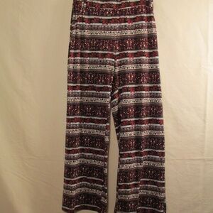 Joe B Multicolor Elephant Patterned Flare Leg Pants